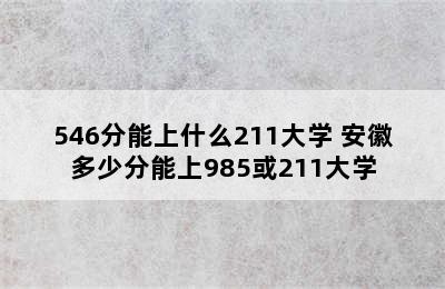 546分能上什么211大学 安徽多少分能上985或211大学